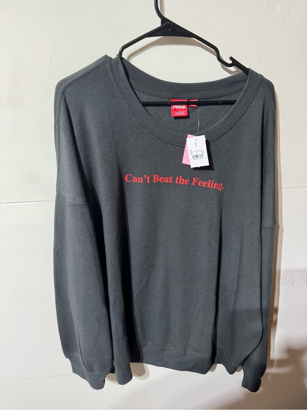 Coca-Cola "Can't Beat the Feeling." Crewneck Sweatshirt - Charcoal